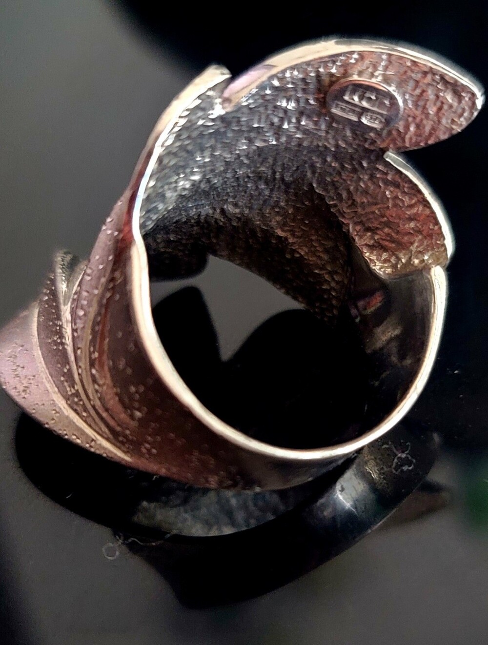 925 Vintage Sterling Silver JCM Italy Jacmel Leaf Ring ~ Heavy 10 Grams - Picture 2 of 3